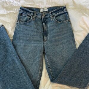 Abercrombie & Fitch Blue Straight Leg Jeans with Vintage Wash